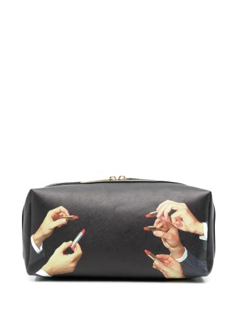 Seletti lipstick-print wash bag