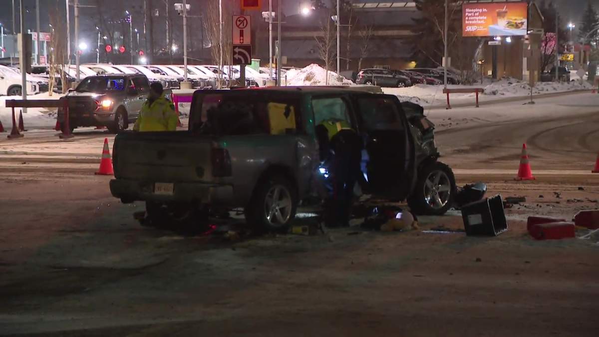 A multi-vehicle crash on Stony Plain Road at 178th Street on Tuesday, Dec. 31, 2024.