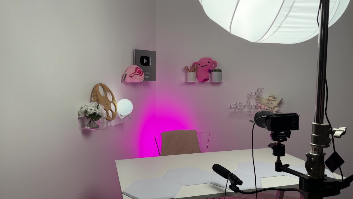 Edmonton nurse Tina Bitangcol’s basement studio where she records some of the educational labour and delivery videos posted to her social media accounts “Mama Nurse Tina.”