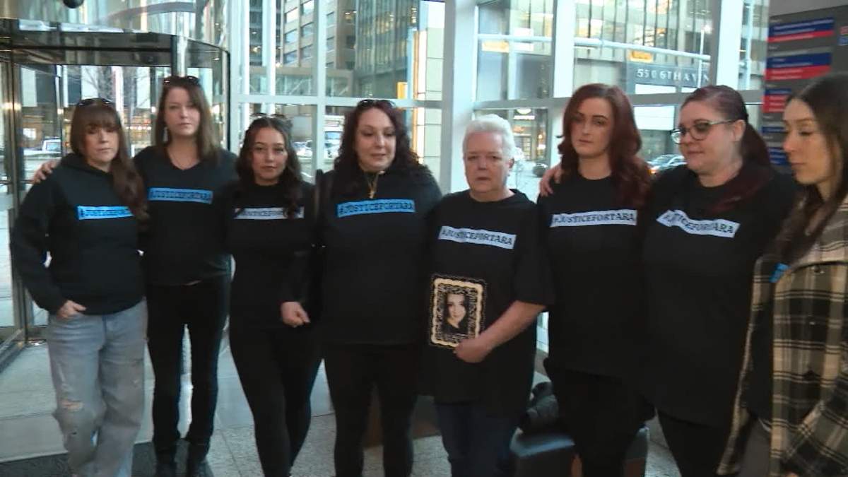 Family and friends of 37-year-old Tara Miller gathered outside the Calgary courtroom, as the preliminary hearing for four men accused in her murder began.