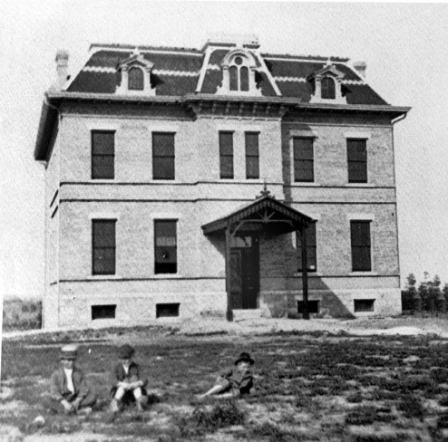 The original two-storey Guelph General Hospital building in 1875. The citizens of Guelph and the surrounding area raised more than $3,000 to help build it.