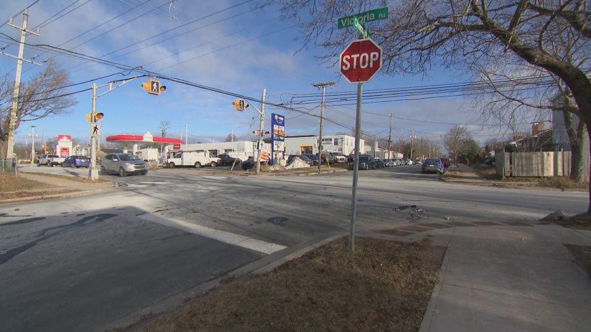 Police responded after a vehicle hit a pedestrian at the intersection of Victoria Road and Chappell Street in Dartmouth on Jan. 6, 2024.