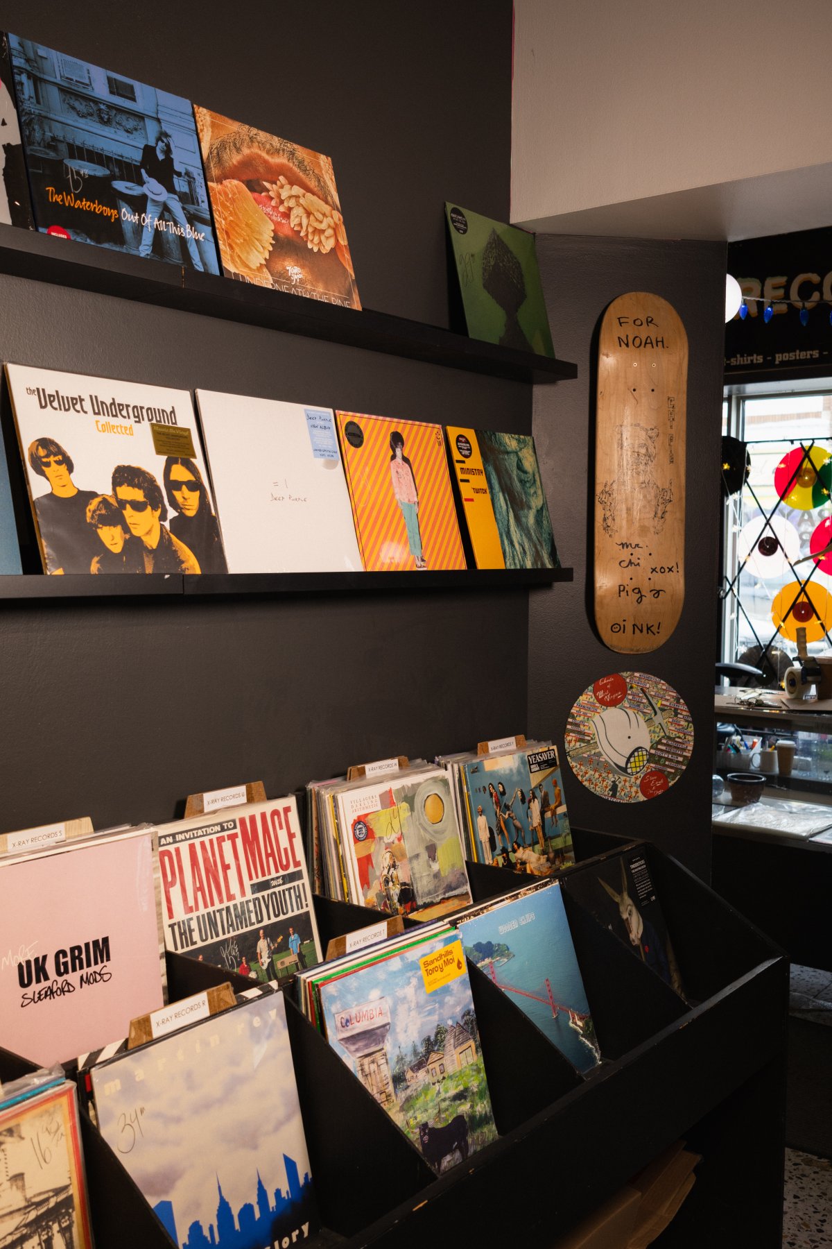 Records, CDs, T-shirts and more are all for sale at the store.