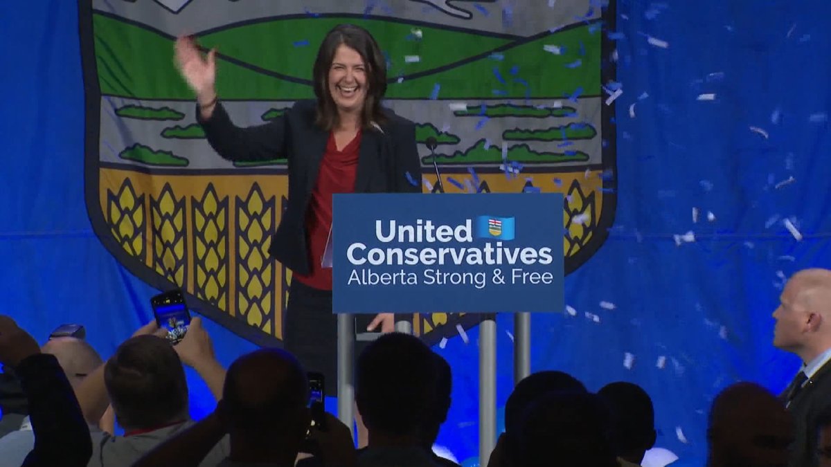 Alberta Premier Danielle Smith, swept to power, promising to address the COVID-19 grievances of UCP members.