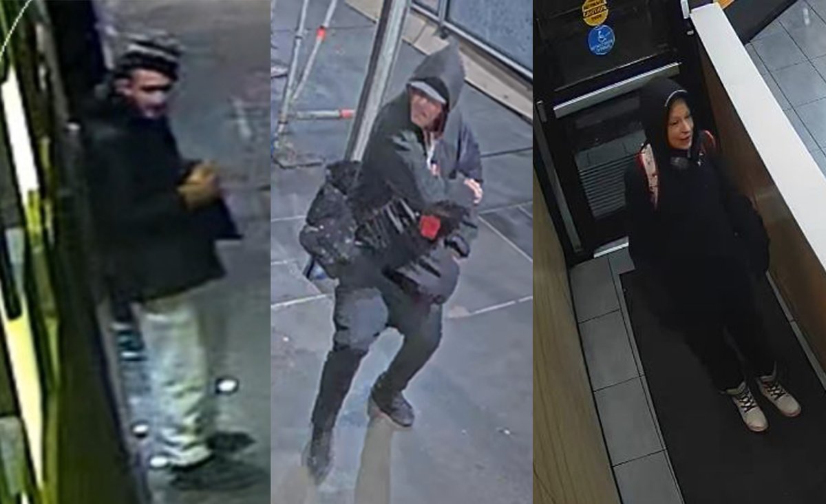 Calgary police have released photos of three suspects in the fatal assault of a man in downtown Calgary early Sunday morning (Jan. 12, 2025)
