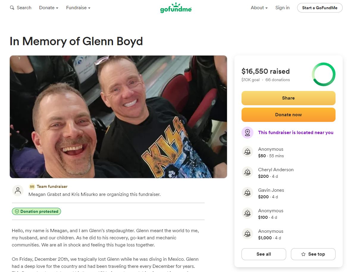 A GoFundMe set up to provide support after a Calgary man suddenly died in Mexico.