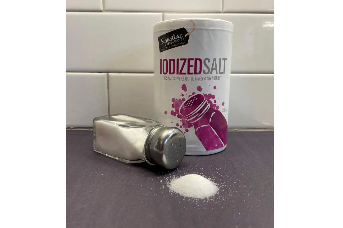 Iodized salt is displayed for a photograph in Philadelphia on Monday, Jan. 6, 2025. 