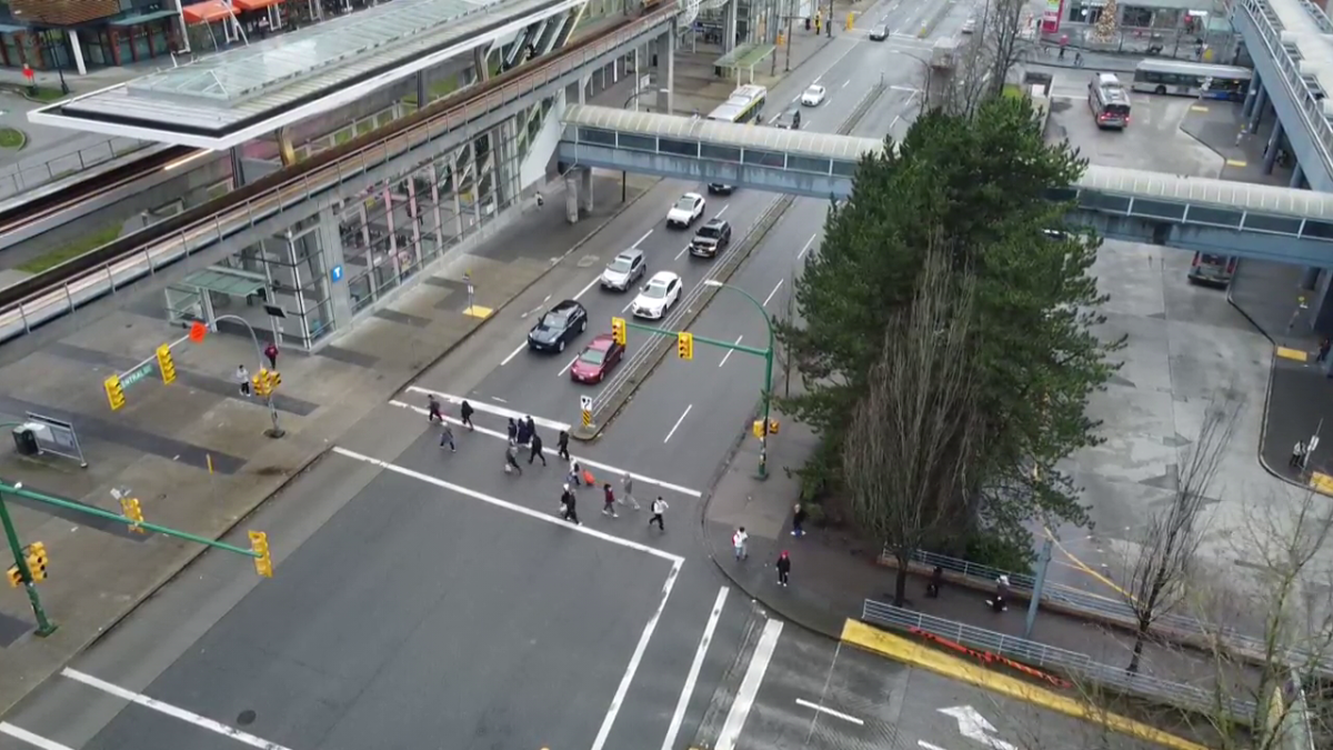 Road Safety advocates are calling for improvements to this crossing outside the Metrotown Mall.