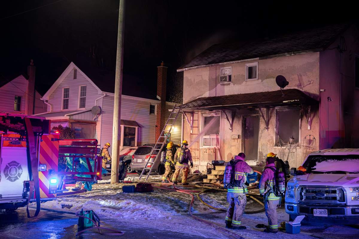 Firefighters battle blaze in deadly fire in Oshawa on Jan. 20, 2025.