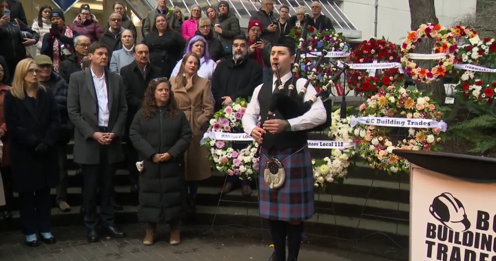 Vancouver memorial honours lives lost in B.C. workplaces  | Globalnews.ca