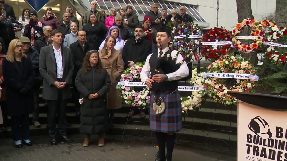 A memorial in Vancouver on Tuesday honoured the lives lost on B.C. worksites. 