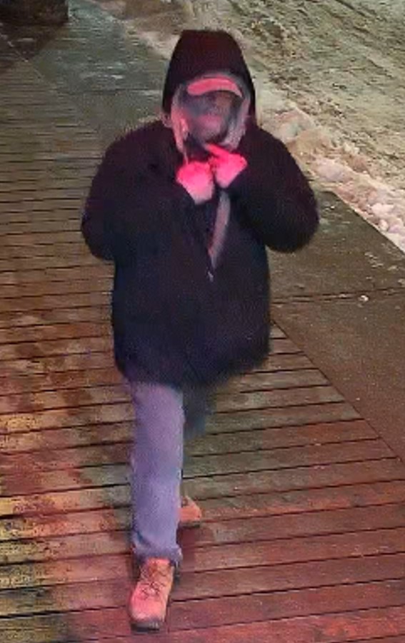 A suspect from a mischief incident at Evolution Wonderlounge in December 2024.