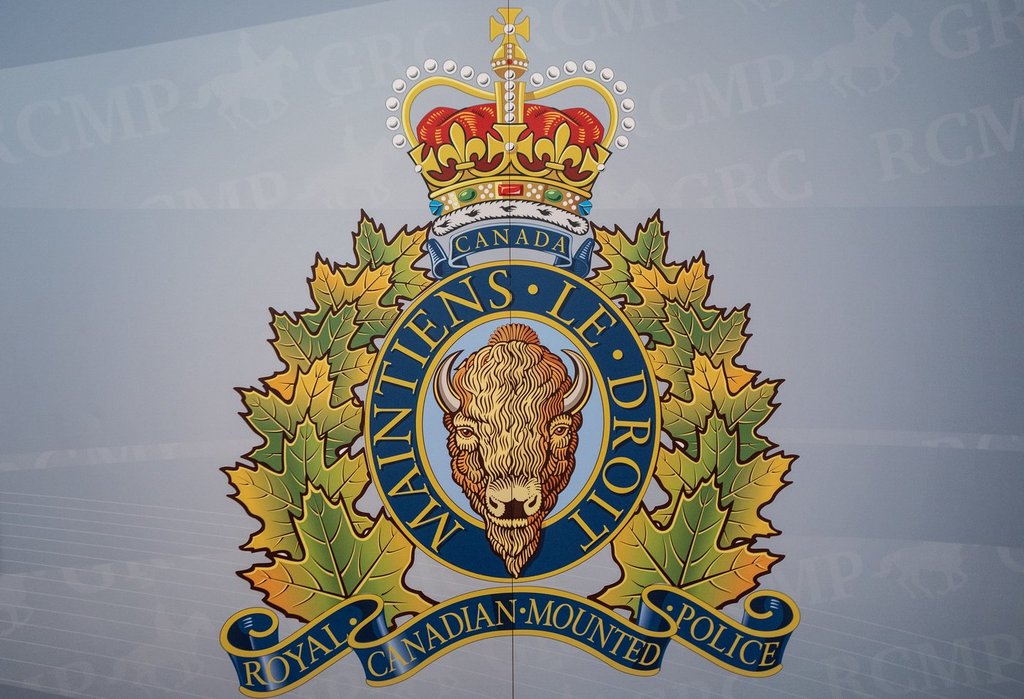 An RCMP logo is shown in Edmonton, Feb. 5, 2025. THE CANADIAN PRESS/Jason Franson.