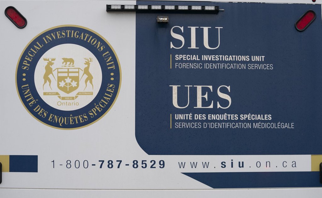 The logo of the Ontario Special Investigations Unit is pictured in Toronto on Friday, April 12, 2024.  