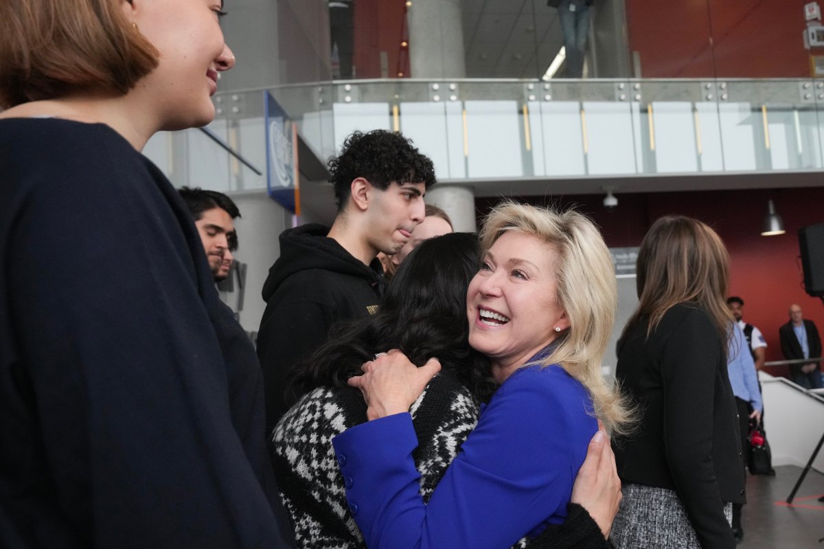 Ontario Liberal Leader Bonnie Crombie appears at a campaign event at George Brown College in Toronto, on Tuesday February 11, 2025.