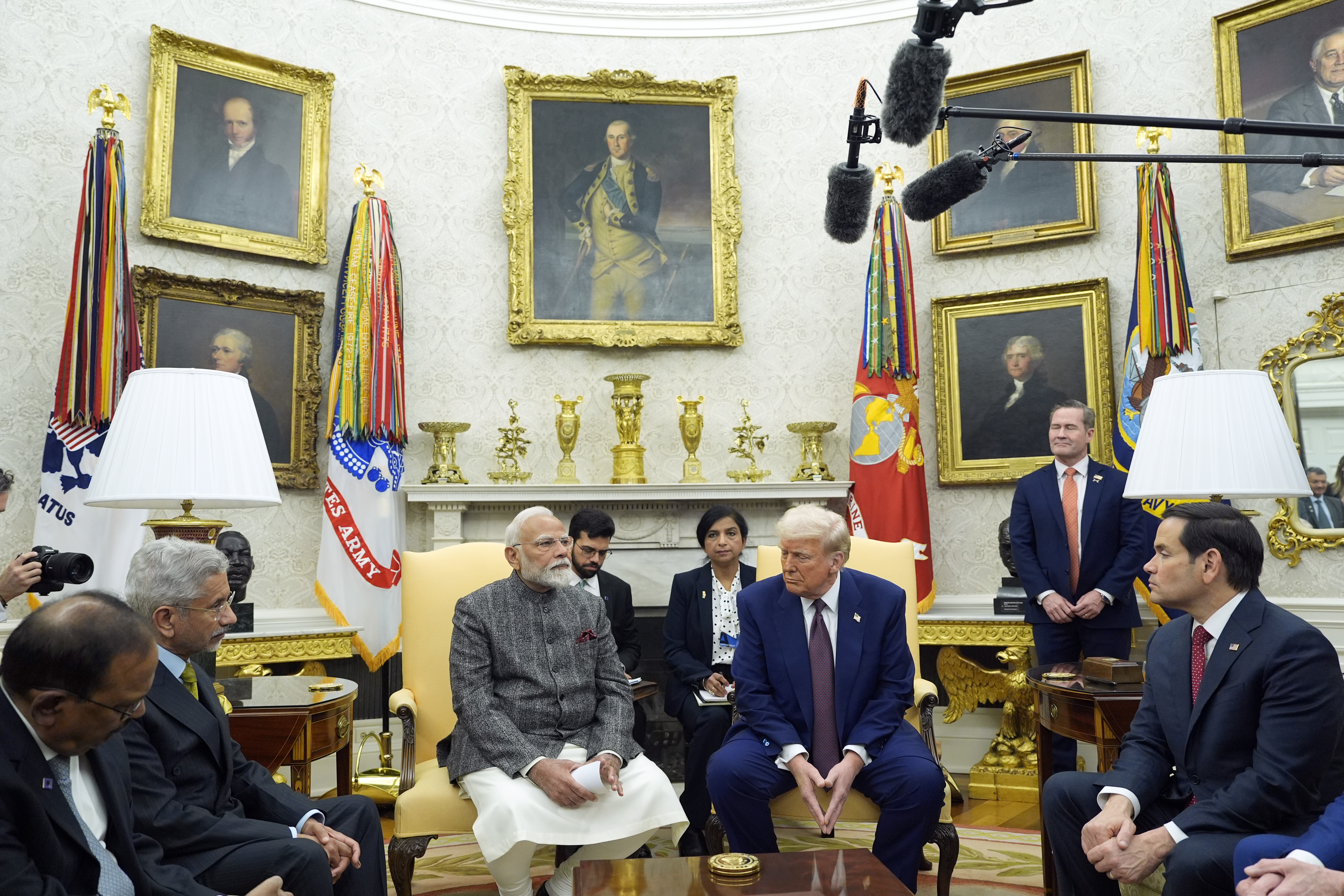 Indian Prime Minister Narendra Modi in the Oval Office with U.S. President Donald Trump, Feb. 13, 2025. (Photo/Alex Brandon)
