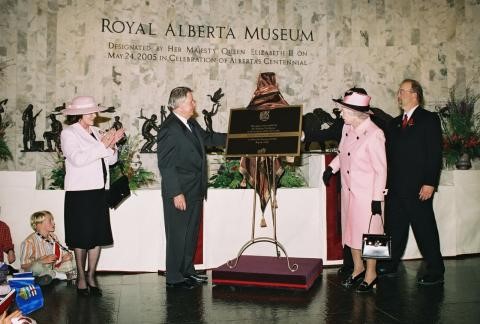 Queen Elizabeth II at the Royal Alberta Museum in Edmonton during a 2005 royal tour.