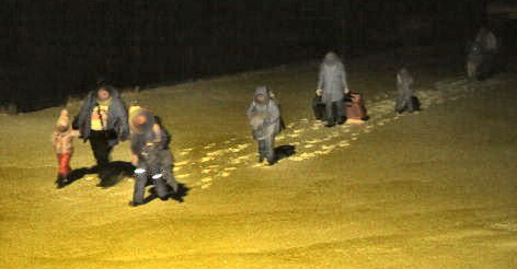 Four adults and five youth attempting to cross the Canada-U.S. border near Coutts on foot on Feb. 3, 2025.