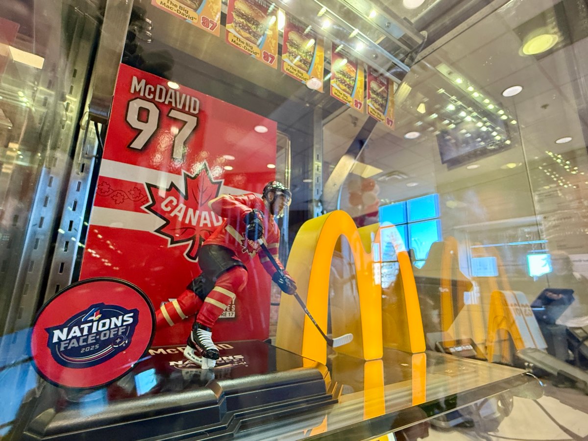 A McDonald's in south Edmonton rebranded as McDavid's to honour the captain of the Edmonton Oilers on Friday, February 28, 2025.