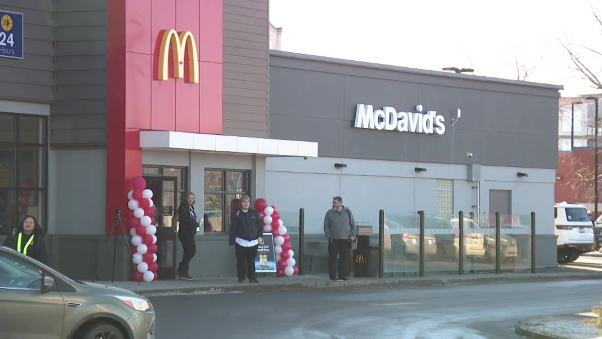 A McDonald's in south Edmonton rebranded as McDavid's to honour the captain of the Edmonton Oilers on Friday, February 28, 2025.