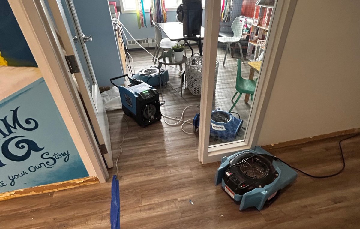 The art room at Discovery house is amongst the areas damaged by flooding at Discovery House. The other areas damaged include 13 apartments, offices, the cultural healing room, reception area, and laundry rooms.