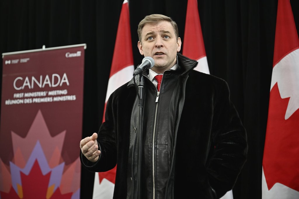 Newfoundland and Labrador Premier Andrew Furey arrives for a first ministers meeting in Ottawa on Wednesday, Jan. 15, 2025. THE CANADIAN PRESS/Justin Tang.