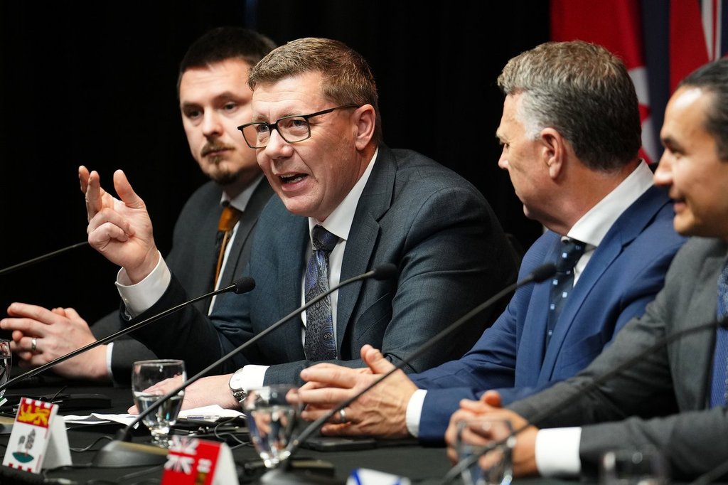 Saskatchewan Premier Scott Moe speaks at a press conference concluding a first ministers meeting, in Ottawa, Wednesday, Jan. 15, 2025. THE CANADIAN PRESS/Sean Kilpatrick.