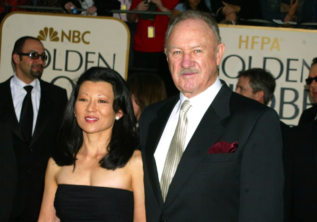 Gene Hackman & wife Betsy Arakawa during The 60th Annual Golden Globe Awards - Arrivals at The Beverly Hilton Hotel in Beverly Hills, California, United States.