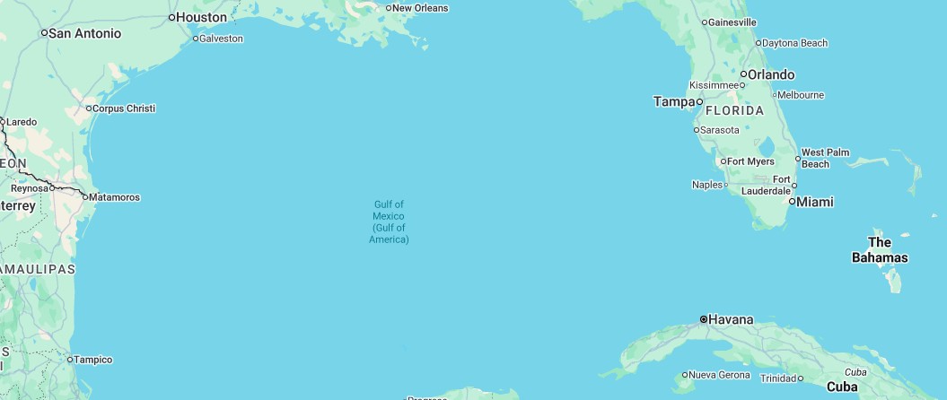 Google maps now shows the Gulf of Mexico (Gulf of America) for Canadian Google Maps users.