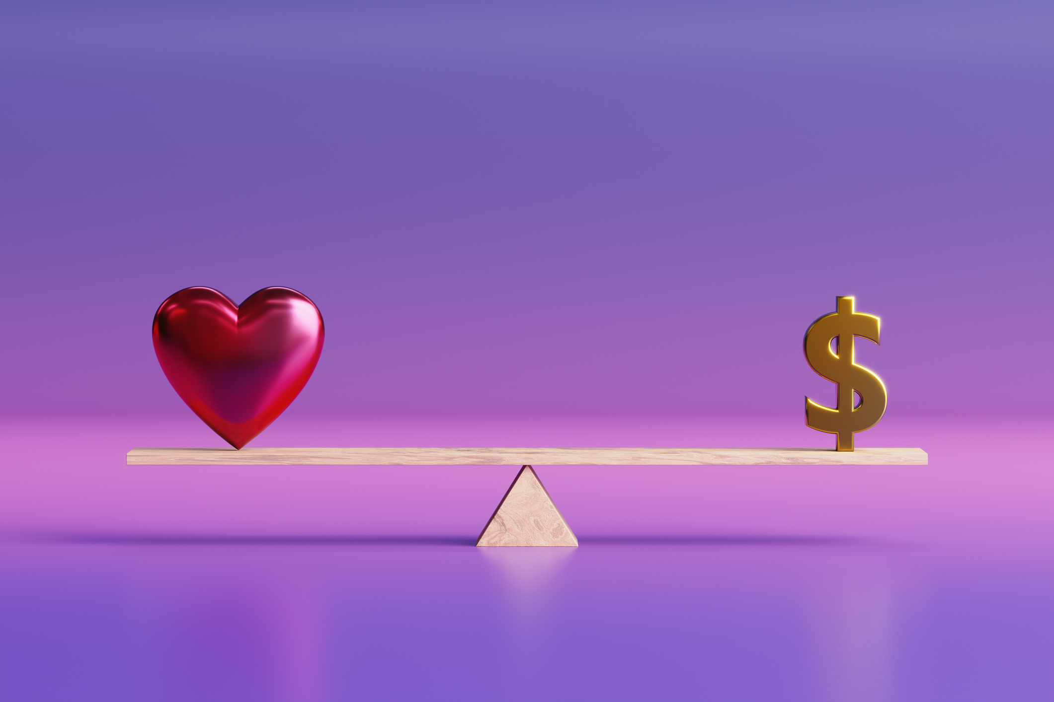 Love and wealth balance