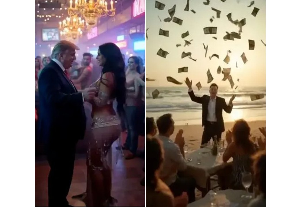 A screengrab from the AI video posted by U.S. President Trump on Truth Social.