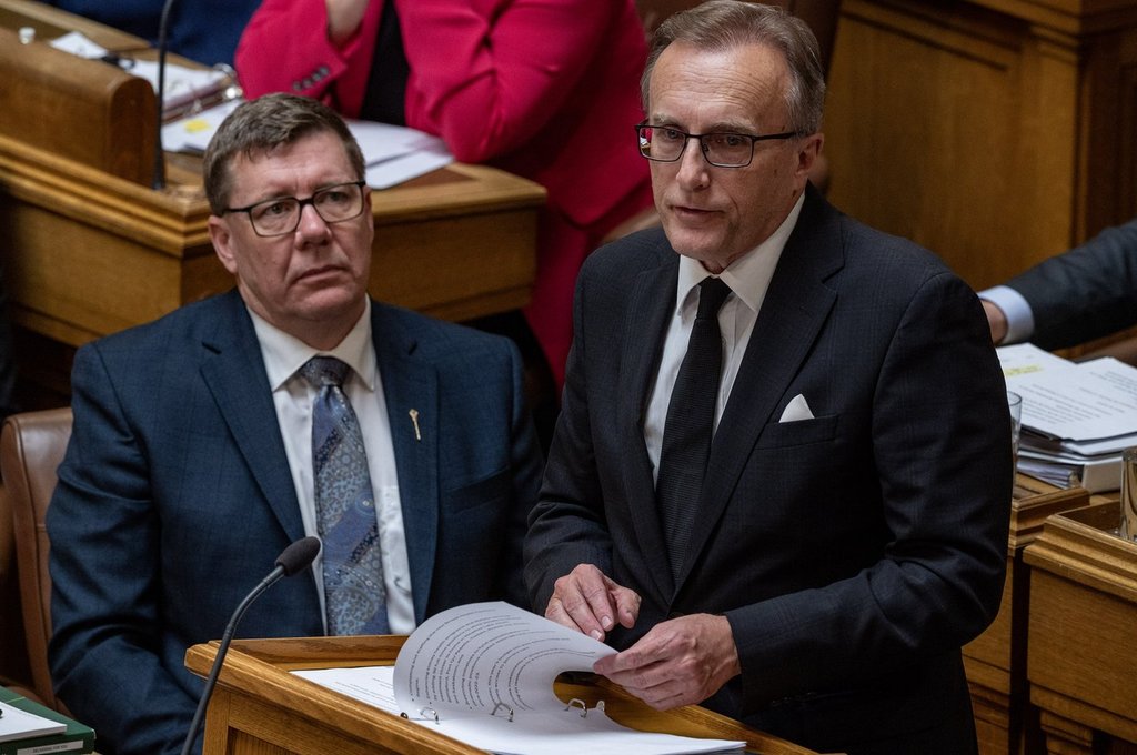 Saskatchewan Ministry of Finance Jim Reiter delivers the Saskatchewan Provincial Budget in Regina on Wednesday, March 19, 2025.