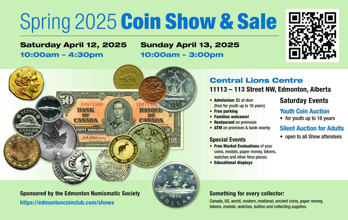 EDMONTON COIN SHOW – April 12 & 13, 2025 - image