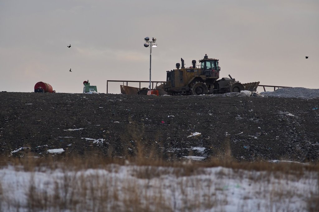 Equipment is seen at the Prairie Green Landfill in Stony Mountain, Man., Wednesday, Feb. 26, 2025. 