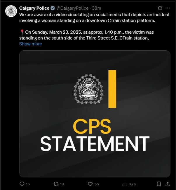Calgary police say a 31-year-old Calgary man has been charged with attempted robbery after video of him appearing to attack a woman on a downtown CTrain platform was posted on social media.