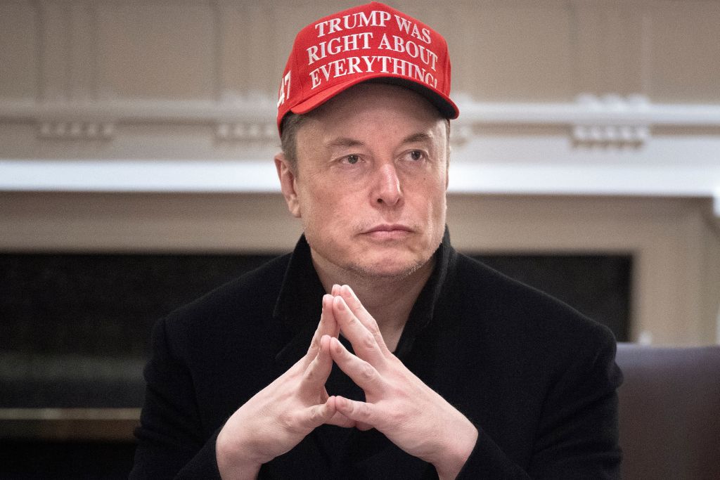 Elon Musk looks on during a Cabinet Meeting in the Cabinet Room of the White House March 24, 2025 in Washington, DC. (Photo by Brendan Smialowski / AFP) Photo by BRENDAN SMIALOWSKI/AFP via Getty Images