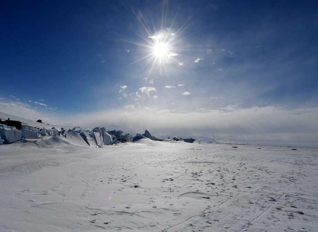 A frozen section of the Ross Sea at the Scott Base in Antarctica on November 12, 2016.