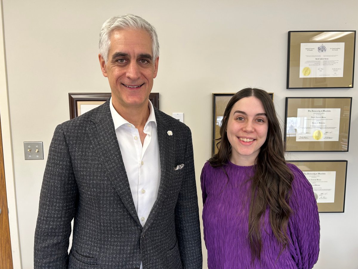 Dr. David Steven (left) with Christine Kauzen (right).