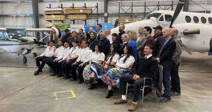 Students of the first Saskatchewan Indigenous and women pilot training