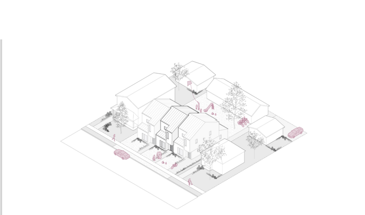 The design for a Rowhouse in Alberta, as shown in the federal government’s housing design catalogue released on Friday, March 7 (Credit: Housing, Infrastructure and Communities Canada).