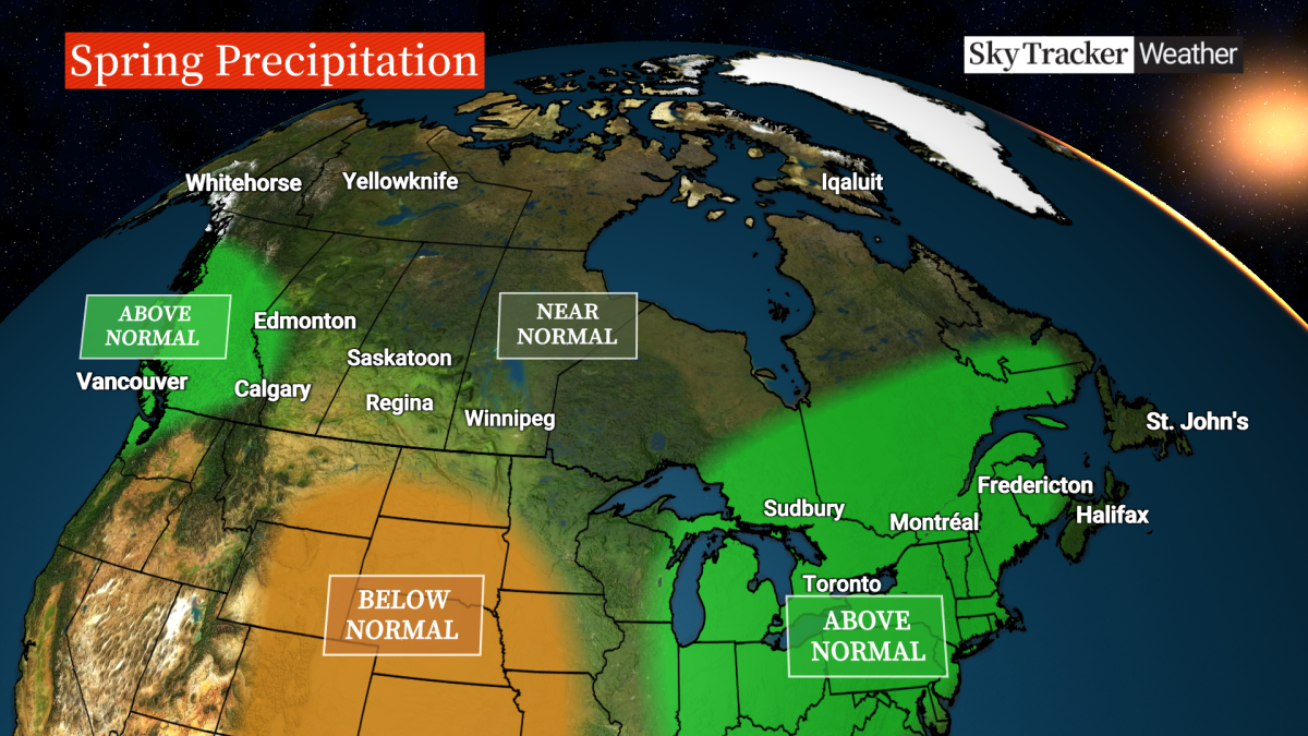 A map shows expected precipitation levels