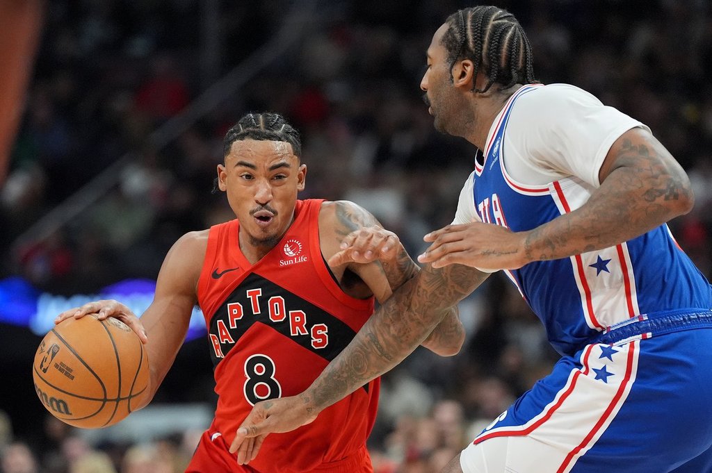 Rhoden’s double-double leads Raptors past 76ers