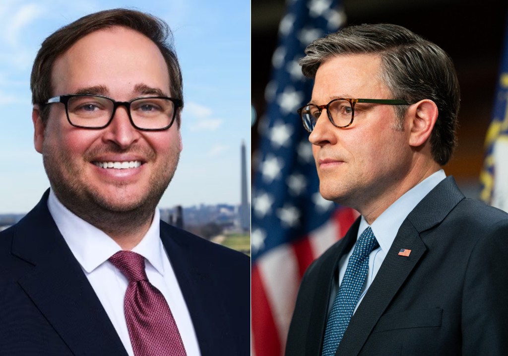 (L-R:) Hayden Haynes,Mike Johnson's chief of staff, and U.S. House Speaker Mike Johnson.