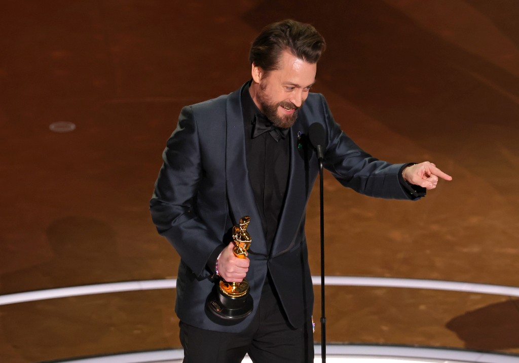 Kieran Culkin accepts the Best Actor In A Supporting Role award for "A Real Pain" onstage during the 97th Annual Oscars at Dolby Theatre on March 02, 2025 in Hollywood, California.
