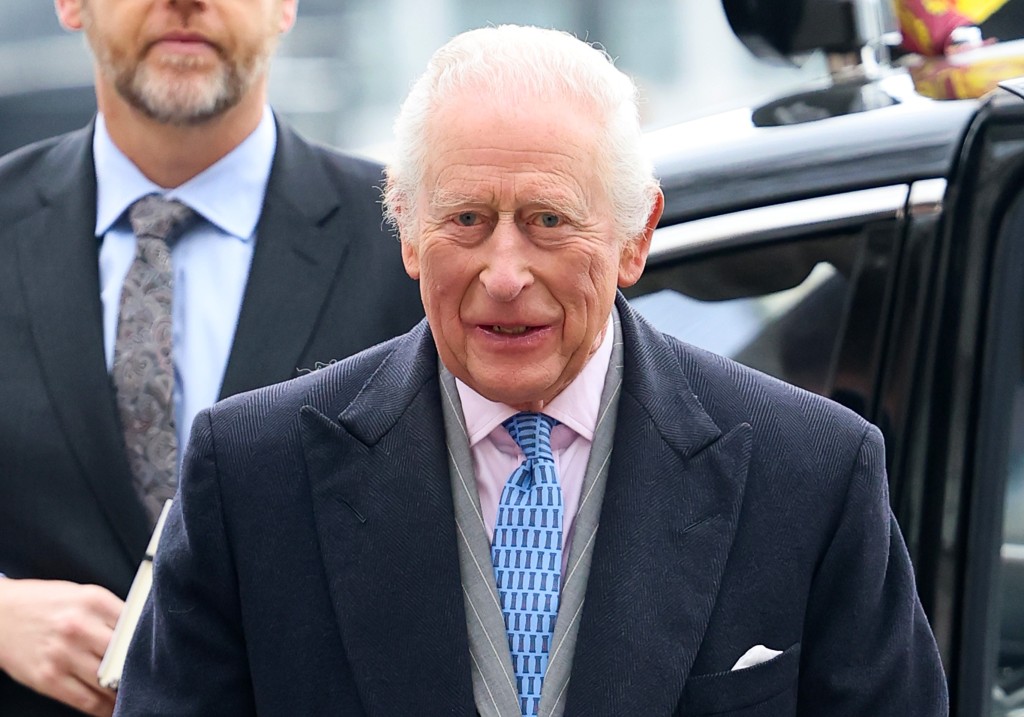 King Charles III arrives for a visit to the 'Soil: The world at our feet' exhibition at Somerset House on March 26, 2025 in London, England.