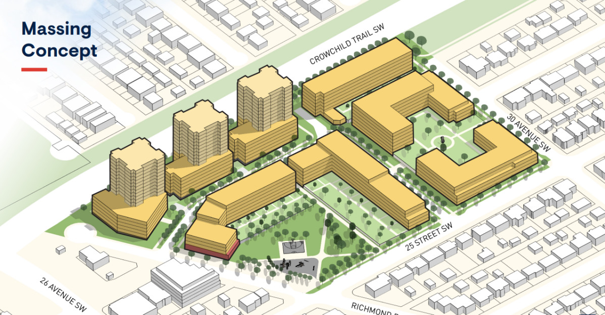 A concept plan from Minto Communities for the former Viscount Bennett School site in southwest Calgary.