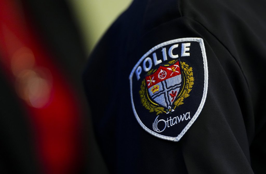 An Ottawa Police Service patch is seen on an officer's uniform during an event in Ottawa on Friday, March 7, 2025. 