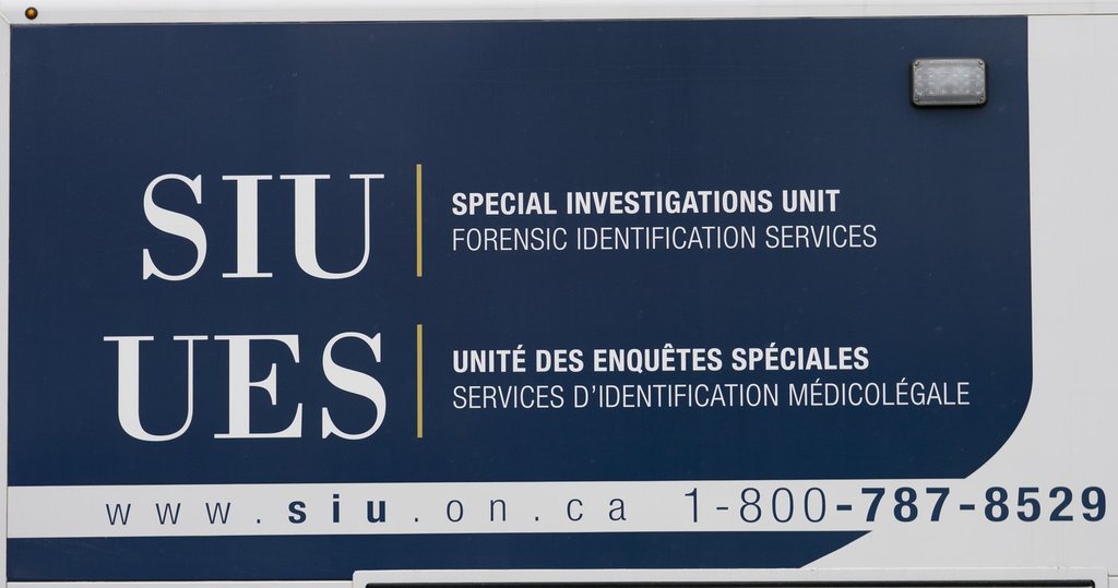 The logo of the Ontario Special Investigations Unit is pictured in Toronto on Friday, April 12, 2024.  