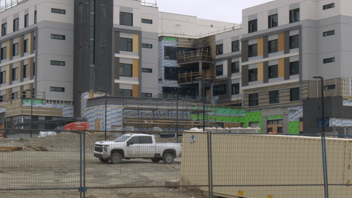 A condo complex currently under construction.