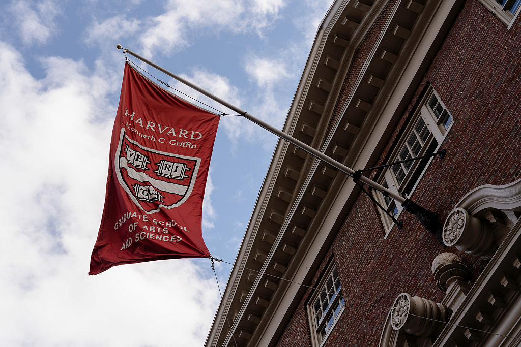 A Graduate School of Arts and Sciences flag on the Harvard University campus in Cambridge, Mass., on Wednesday, April 16, 2025.